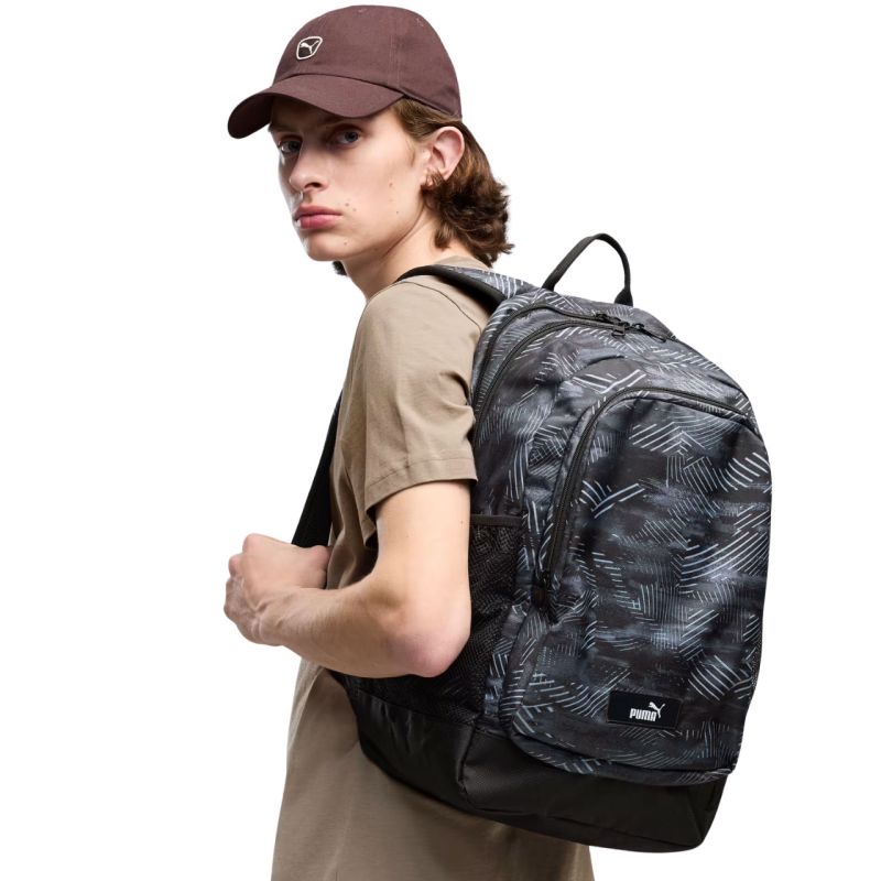 Puma Academy Backpack Gray-Black AOP 91150 hátizsák, fekete
