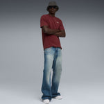 Puma Ess Elevated Relaxed Wash Tee Burgundy férfi 68804896