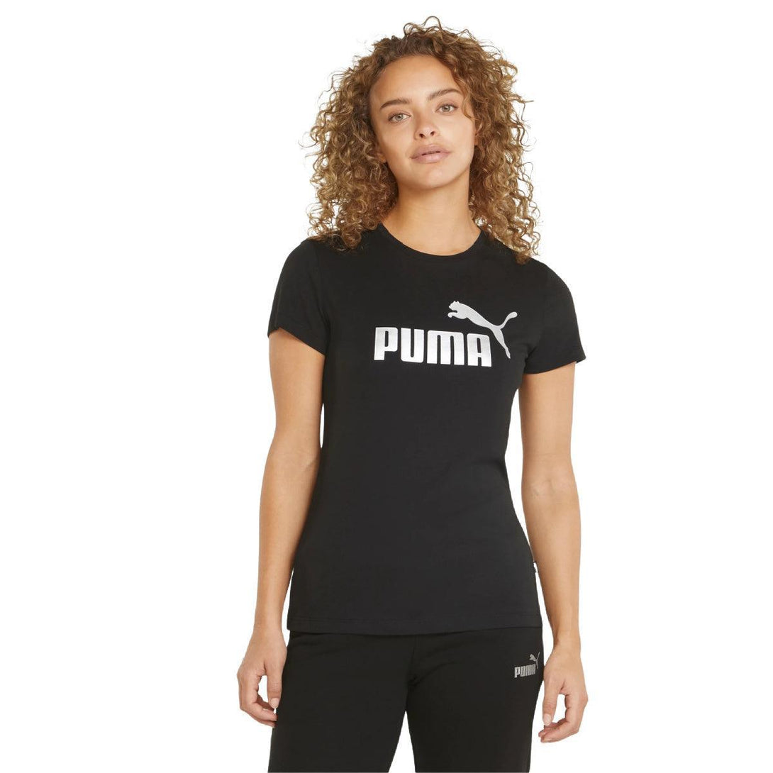 Puma Essentials+ Metallic Logo , fekete Póló - Sportmania.hu