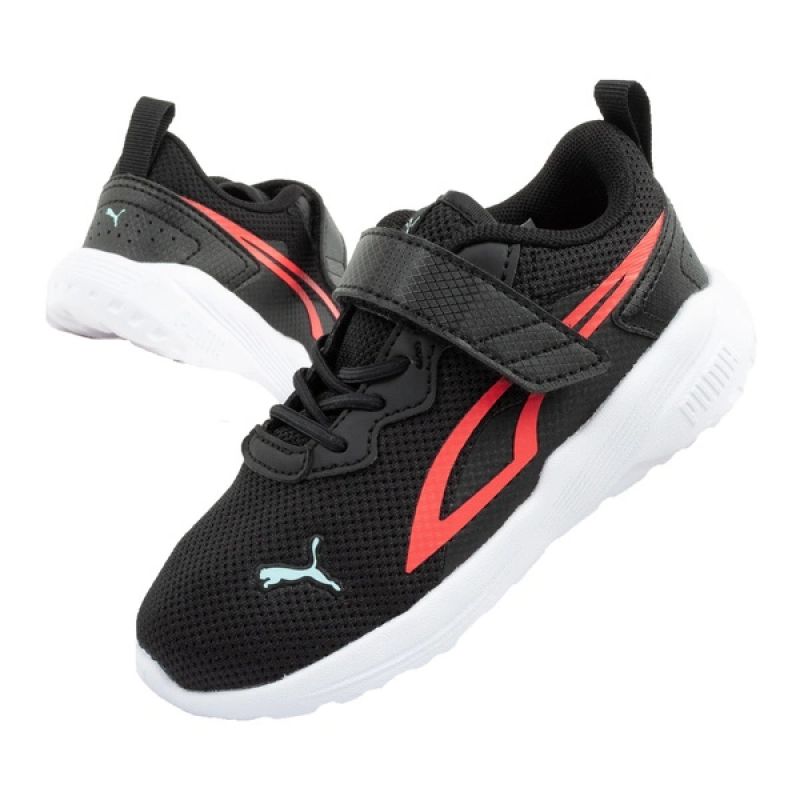 Puma Kids' All-Day Sports Sneakers with Hook-and-Loop Fastener, and Comfortable gyerek utcai cipő, fekete