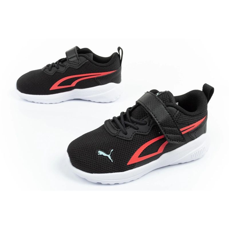 Puma Kids' All-Day Sports Sneakers with Hook-and-Loop Fastener, and Comfortable gyerek utcai cipő, fekete