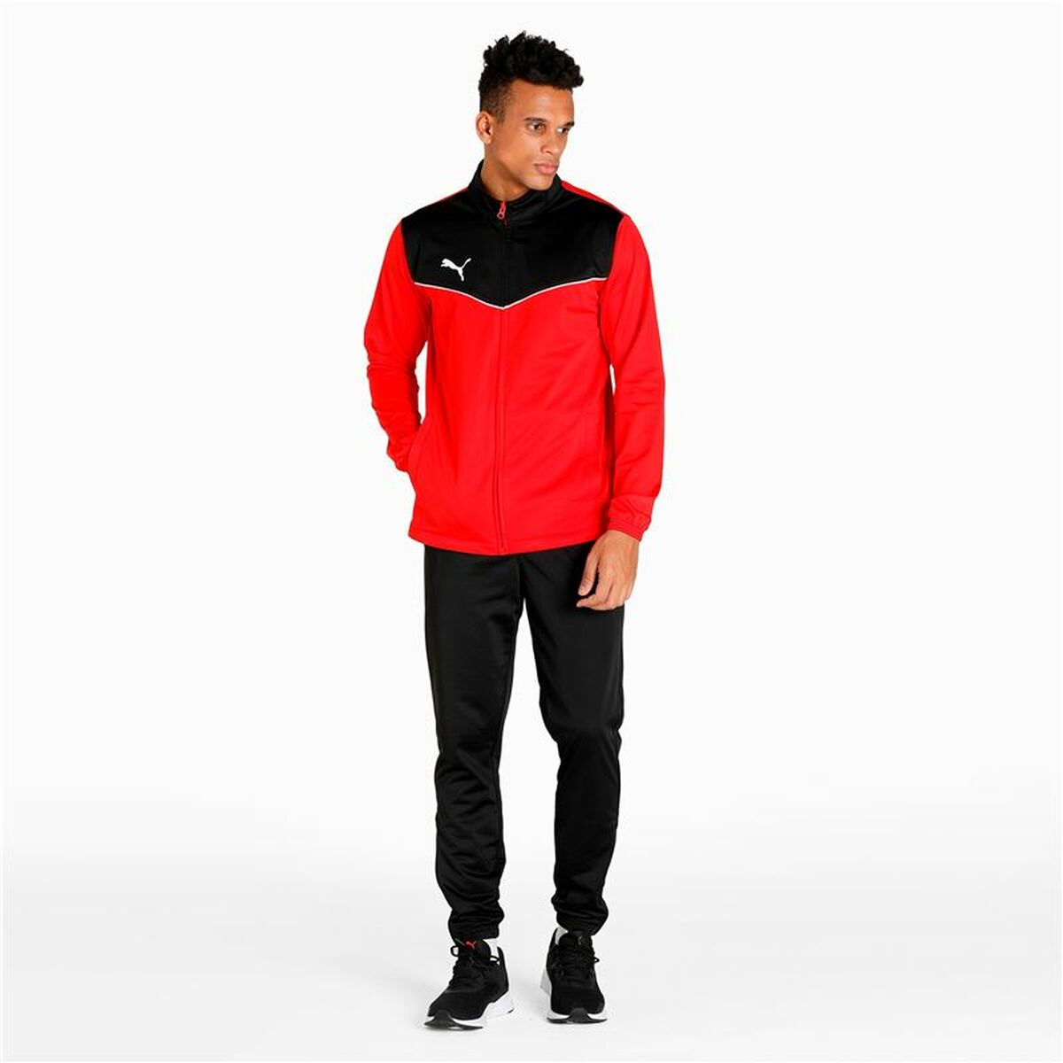 Tracksuit for Adults Puma Individualrise Track Black/Red férfi