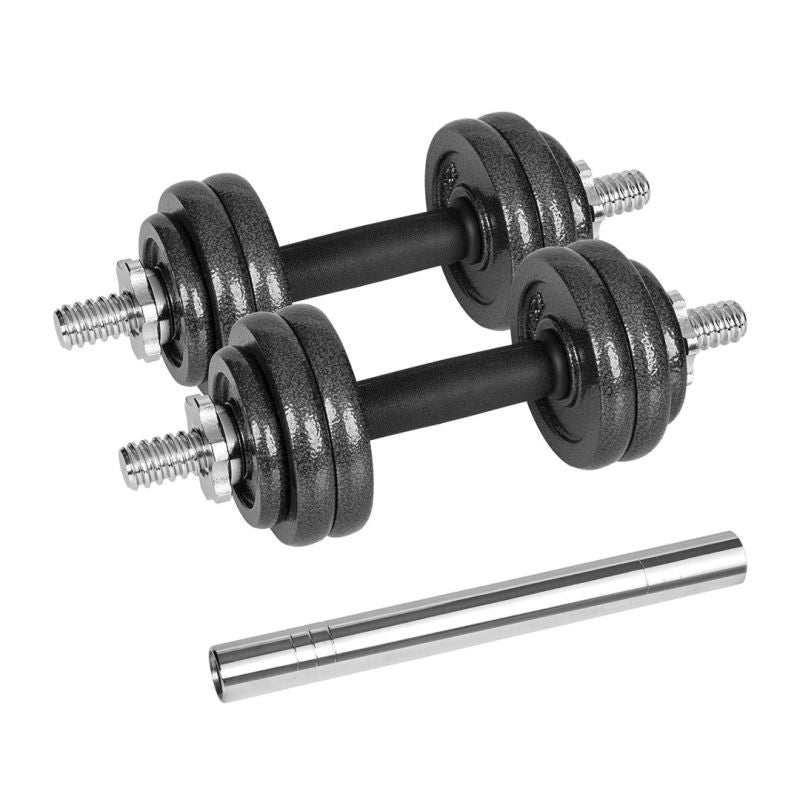 Rebel ACTIVE Adjustable Dumbbells In Case With Bar, 15 Kg Set RBA-2327-15