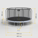 Rebel ACTIVE Trampoline Pro 15ft/457cm, Net, Ladder RBA-8005
