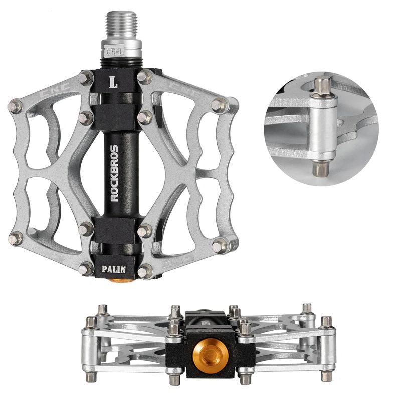 Rockbros 2010-12L Aluminum Platform Bicycle Pedals - Silver szürke