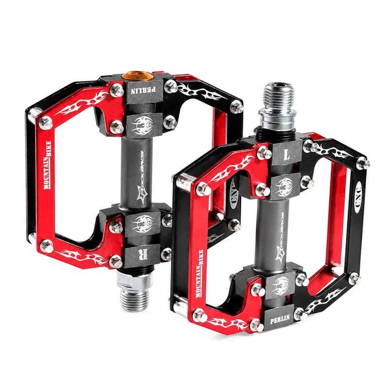 Rockbros 2010- Aluminum Bicycle Pedals with Sealed Bearings - Black and Red piros