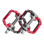 Rockbros 2010- Aluminum Bicycle Pedals with Sealed Bearings - Black and Red piros
