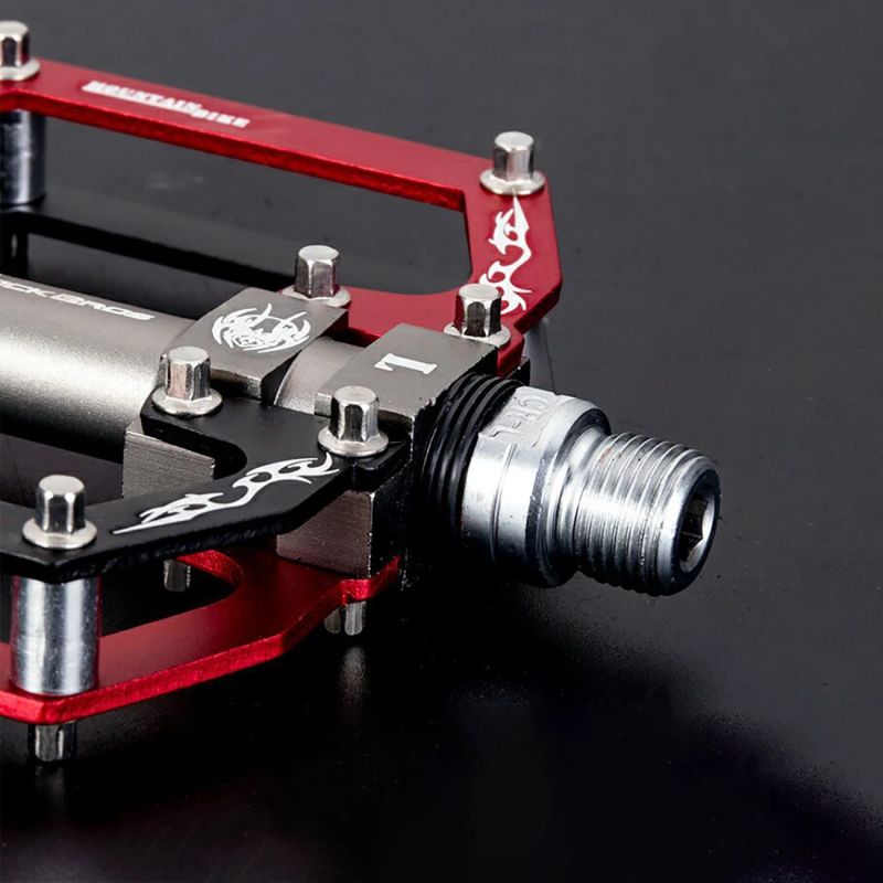 Rockbros 2010- Aluminum Bicycle Pedals with Sealed Bearings - Black and Red piros