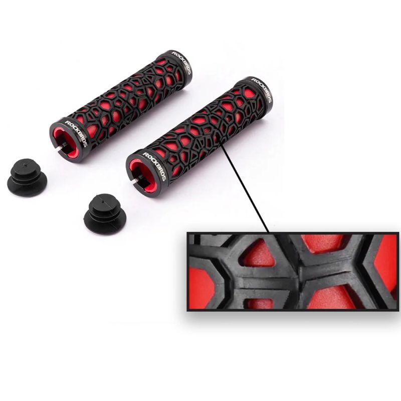 Rockbros 2017-14ARD bicycle grips - black and piros