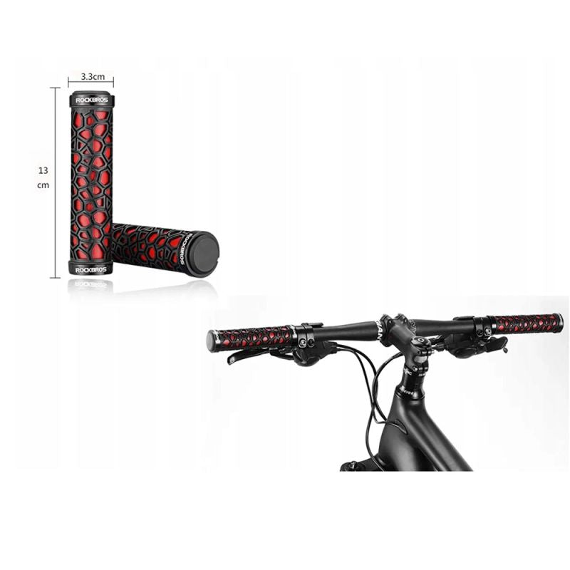 Rockbros 2017-14ARD bicycle grips - black and piros