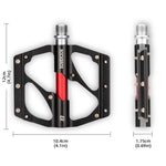 Rockbros 2020-12BBK Platform Aluminum Bicycle Pedals - Black fekete