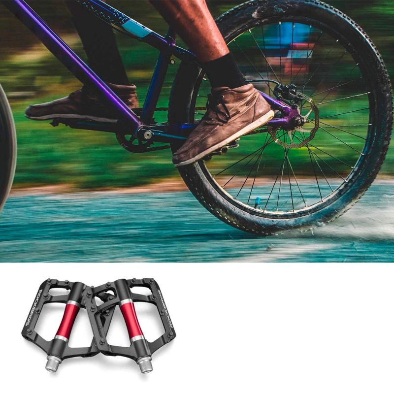 Rockbros 2020-12CBK Platform Aluminum Bicycle Pedals - Black fekete