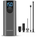 Rockbros 42720001001 Electric Bike Pump with LED Display + USB-C - USB-A Cable - Black fekete pumpa