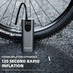 Rockbros 42720001001 Electric Bike Pump with LED Display + USB-C - USB-A Cable - Black fekete pumpa