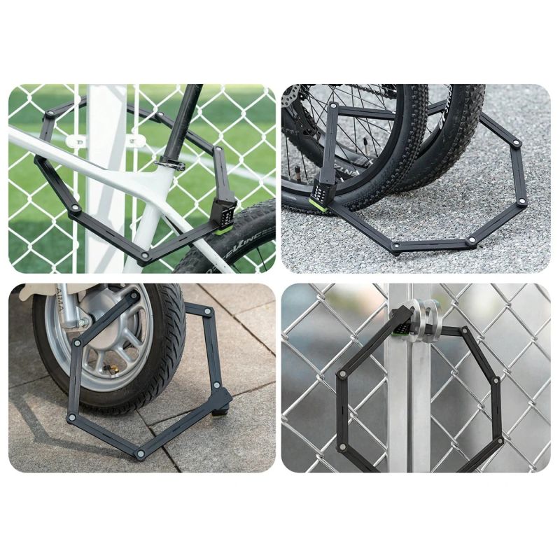 Rockbros 829 Folding Code Bike Lock - Black fekete