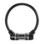 Rockbros 87639-4 bicycle lock with code and steel cable - black fekete