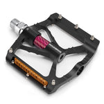 Rockbros Aluminum Reflective Platform Bicycle Pedals - Black fekete