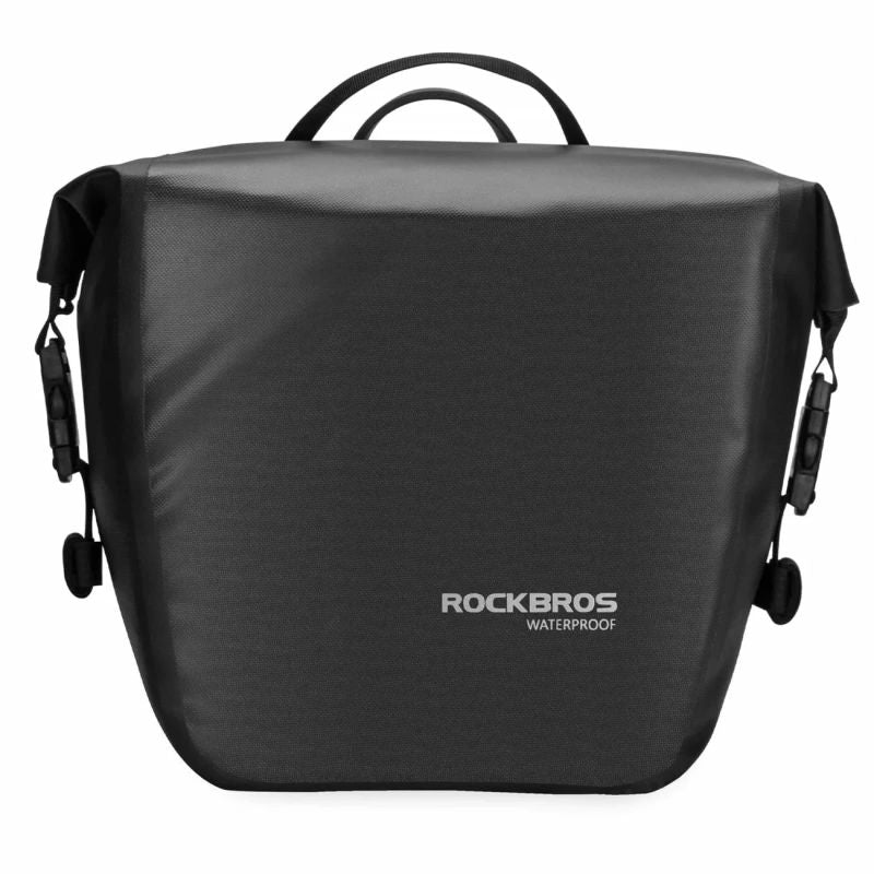 Rockbros AS-003-1BK waterproof bicycle bag with shoulder strap, front/rear mounting, 10-14l - black czarny -203522