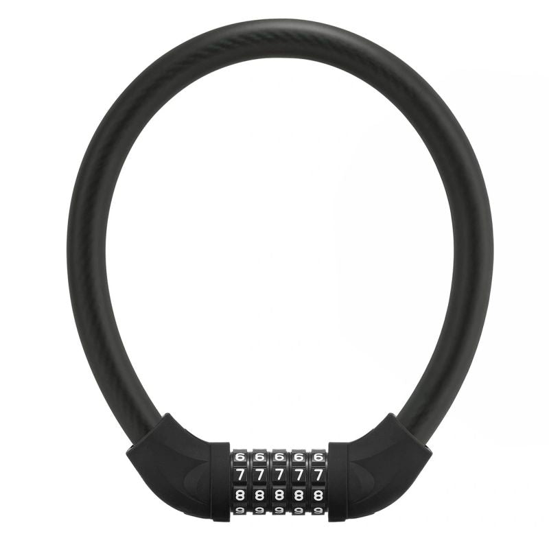 Rockbros bicycle lock with code, steel cable, 85 cm - black czarny