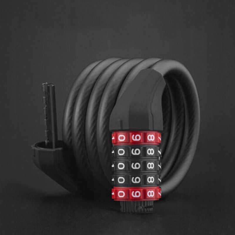 Rockbros bicycle lock with combination 1.8 m - fekete