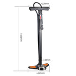 Rockbros Floor Pump with Pressure Gauge - Black and Orange narancssárga pumpa