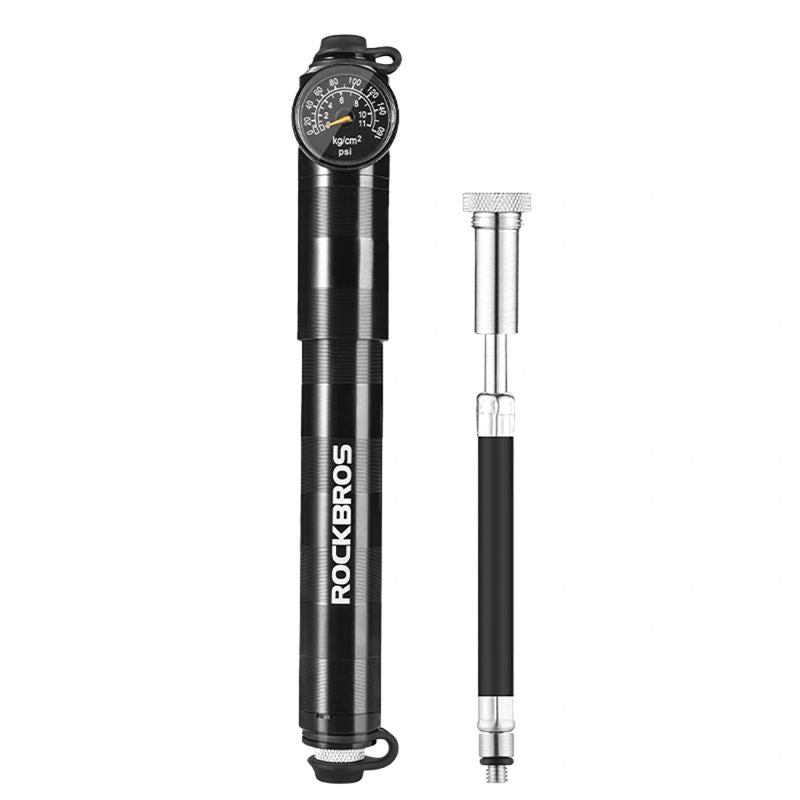 Rockbros HQ-67A-L03 BK Bicycle Pump with Pressure Gauge - Black fekete pumpa