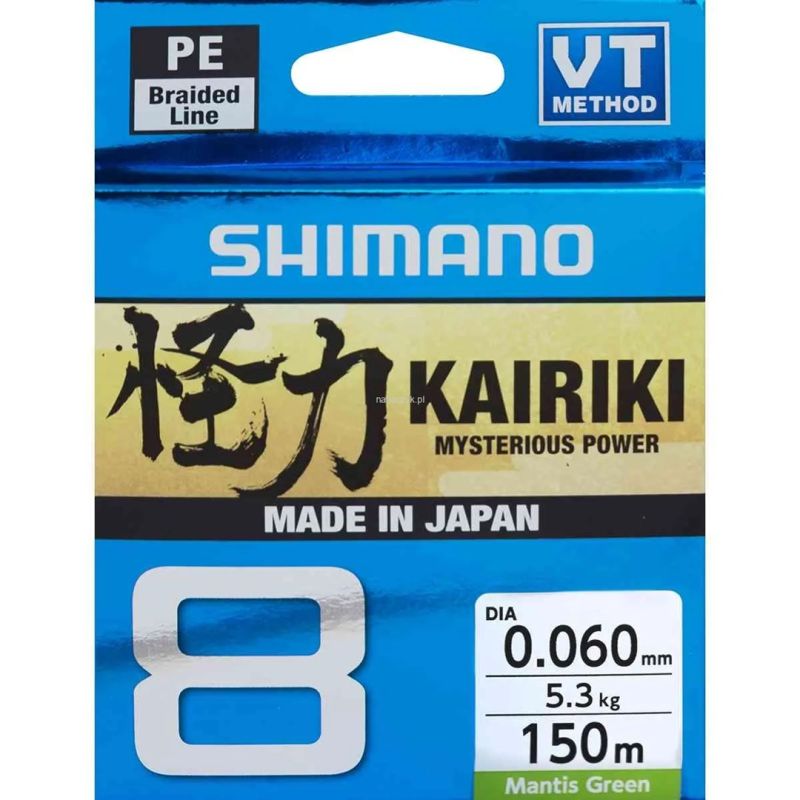 Shimano Kairiki 8 braid 0.060mm 150m 5.3kg M. zöld kerékpár alkatrész