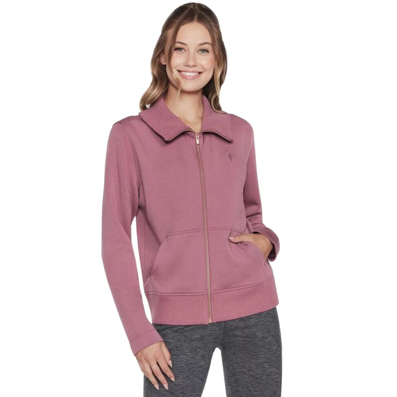 Skechers Hoodless Hoodie Skechcloud Jacket lila férfi polár pulóver WJA288-DKMV