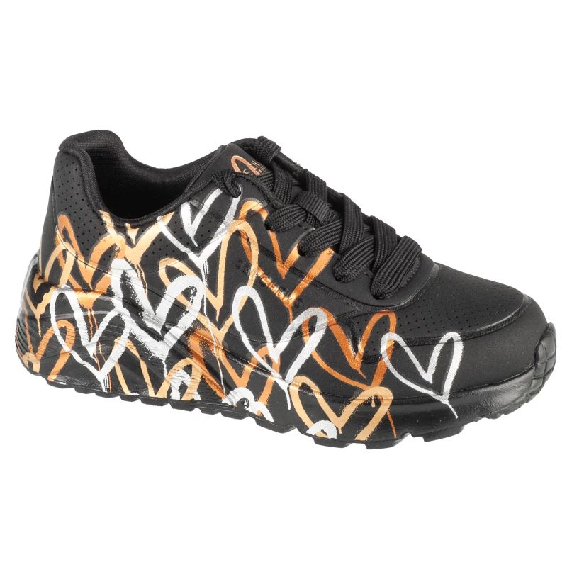 Skechers JGoldCrown: Uno Lite - Metallic Black gyerek 314067L-BKGD