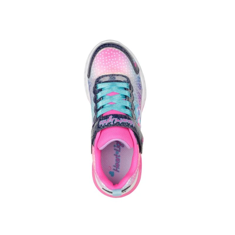 Skechers S-Lights Flutter Heart Lights - Simply Love 302315L-NVMT Navy/Multi sötétkék gyerek utcai cipő 302315-NVMT