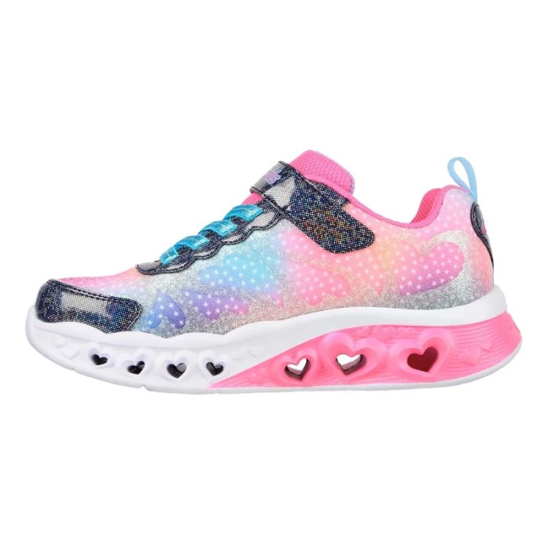 Skechers S-Lights Flutter Heart Lights - Simply Love 302315L-NVMT Navy/Multi sötétkék gyerek utcai cipő 302315-NVMT