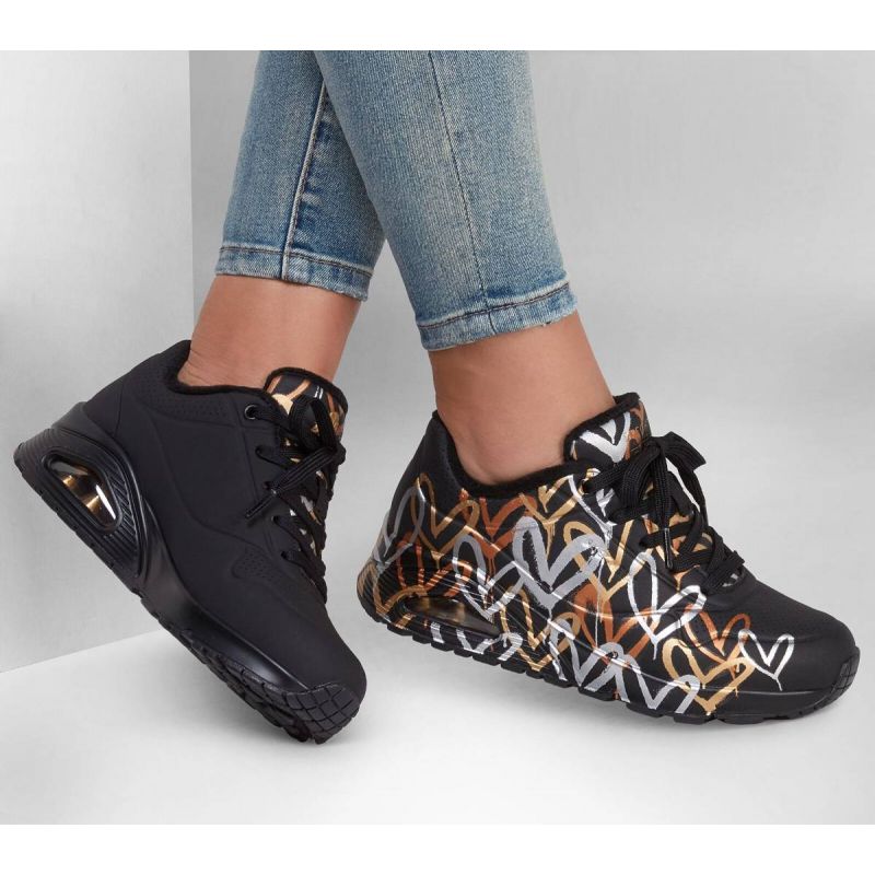 Skechers Shoes Skechers Uno Metallic Love W Utcai női 155523/BKGD
