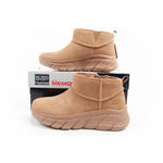 Skechers women's winter boots, insulated leather ankle boots, brown Cipő női 117390/CSNT