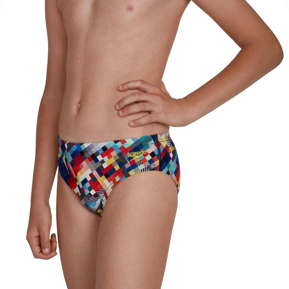 Speedo GlitchCode Digital ALV 6.5cm Brief(UK) gyerek Fürdőruha