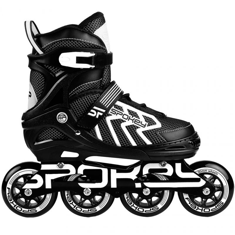 Spokey Khan Bk/Wh Jr inline skates Cipő, gyerek 927032-927033