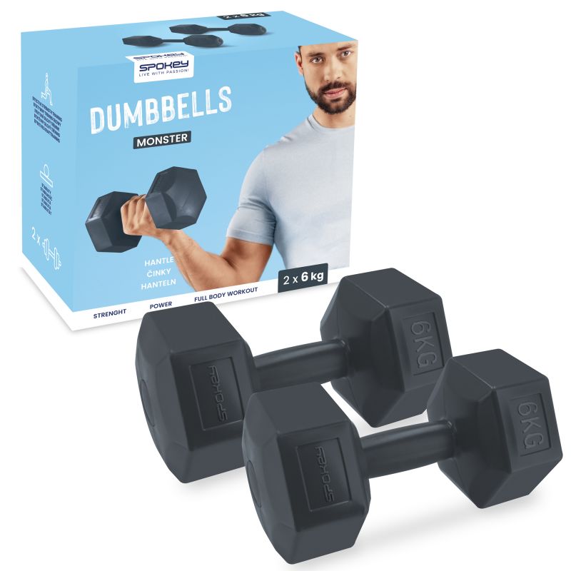 Spokey Monster dumbbells 2x 6 kg edzőfelszerelés SPK-943623
