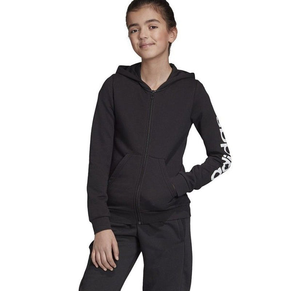 Sweatshirt adidas YG E LIN FZ HD JR EH6124 black - Sportmania.hu