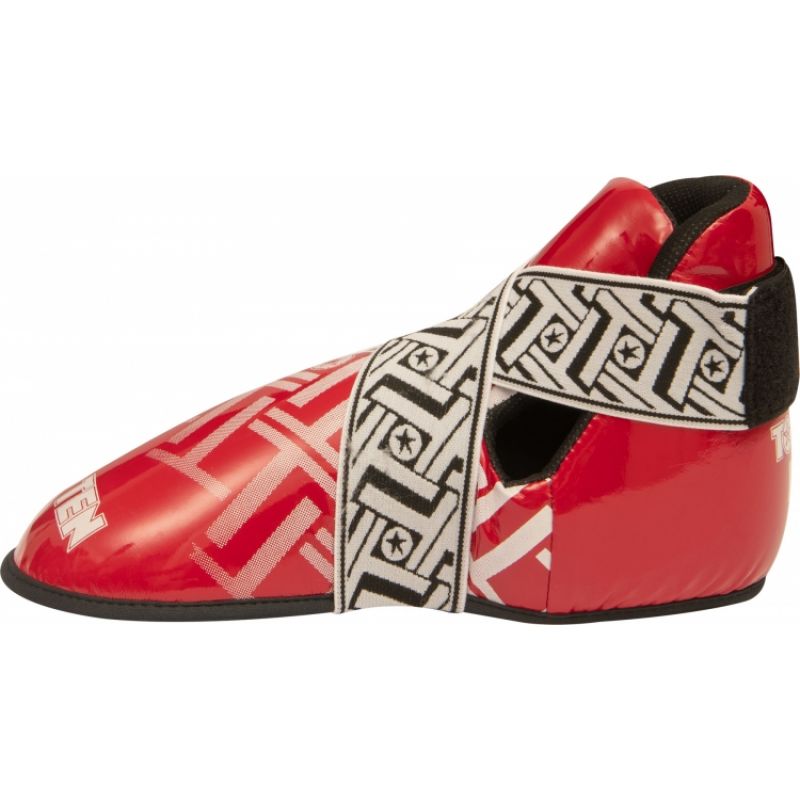 TOP TEN OSTT-PU "SUPERLIGHT PRISM" Foot Protectors (WAKO APPROVED) czerwony+m védőfelszerelés