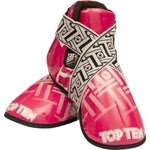 TOP TEN OSTT-PU "SUPERLIGHT PRISM" Foot Protectors (WAKO APPROVED) czerwony+m védőfelszerelés