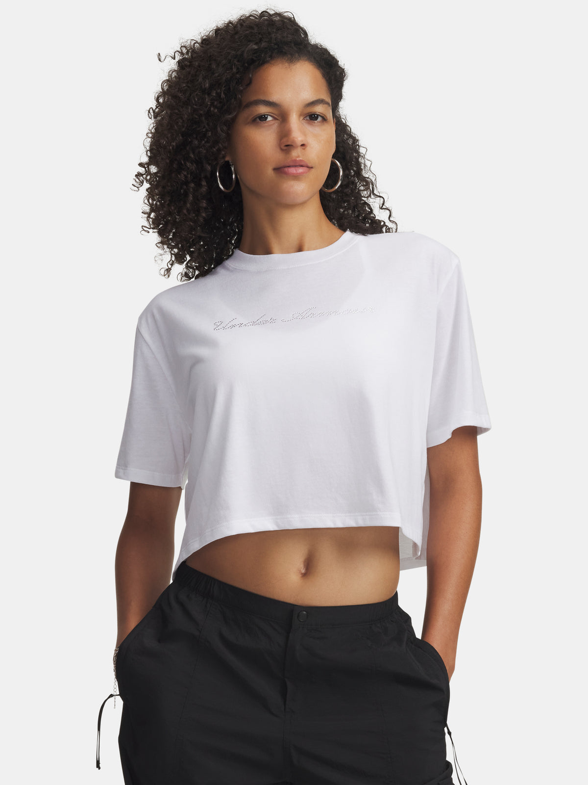 Under Armour Dámské triko UA W WM CROP SS-WHT női