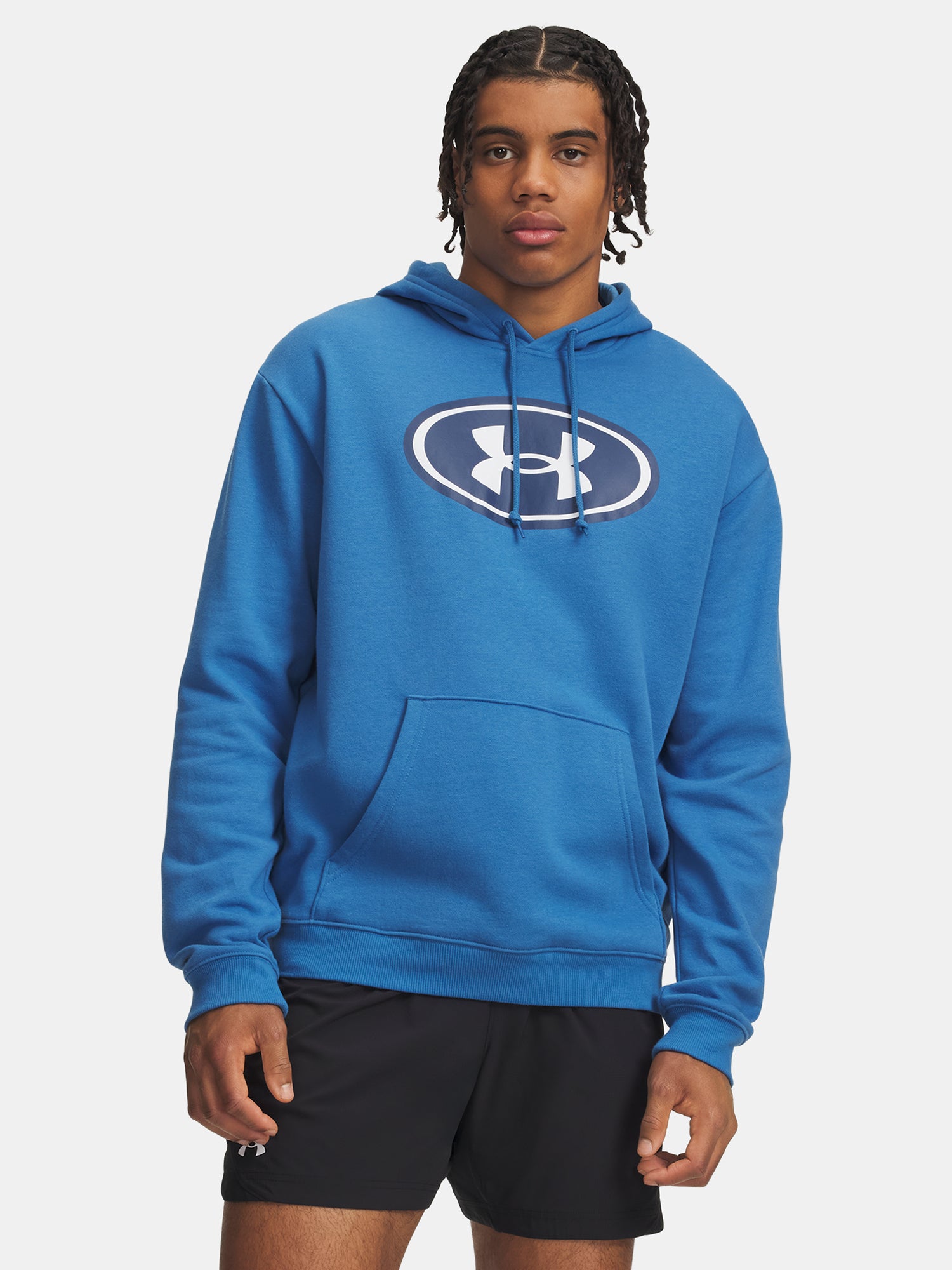 Under Armour Férfi UA Rival Flc Branded Hoodie kék pulóver