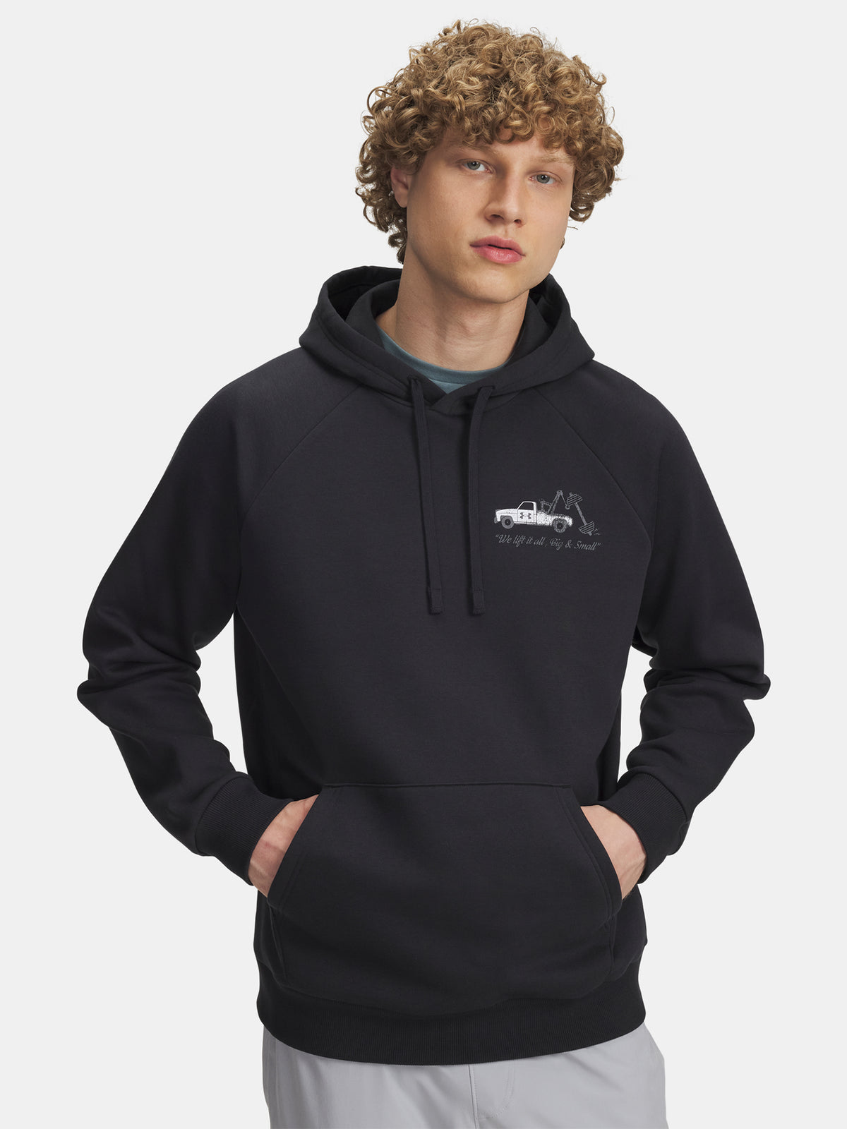 Under Armour Férfi UA Rival Fleece HBR Logo HD-BLK Kapucnis pulóver