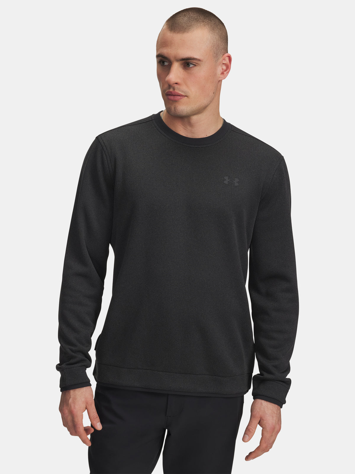 Under Armour Férfi UA Sweater Fleece Crew-BLK pulóver polár pulóver