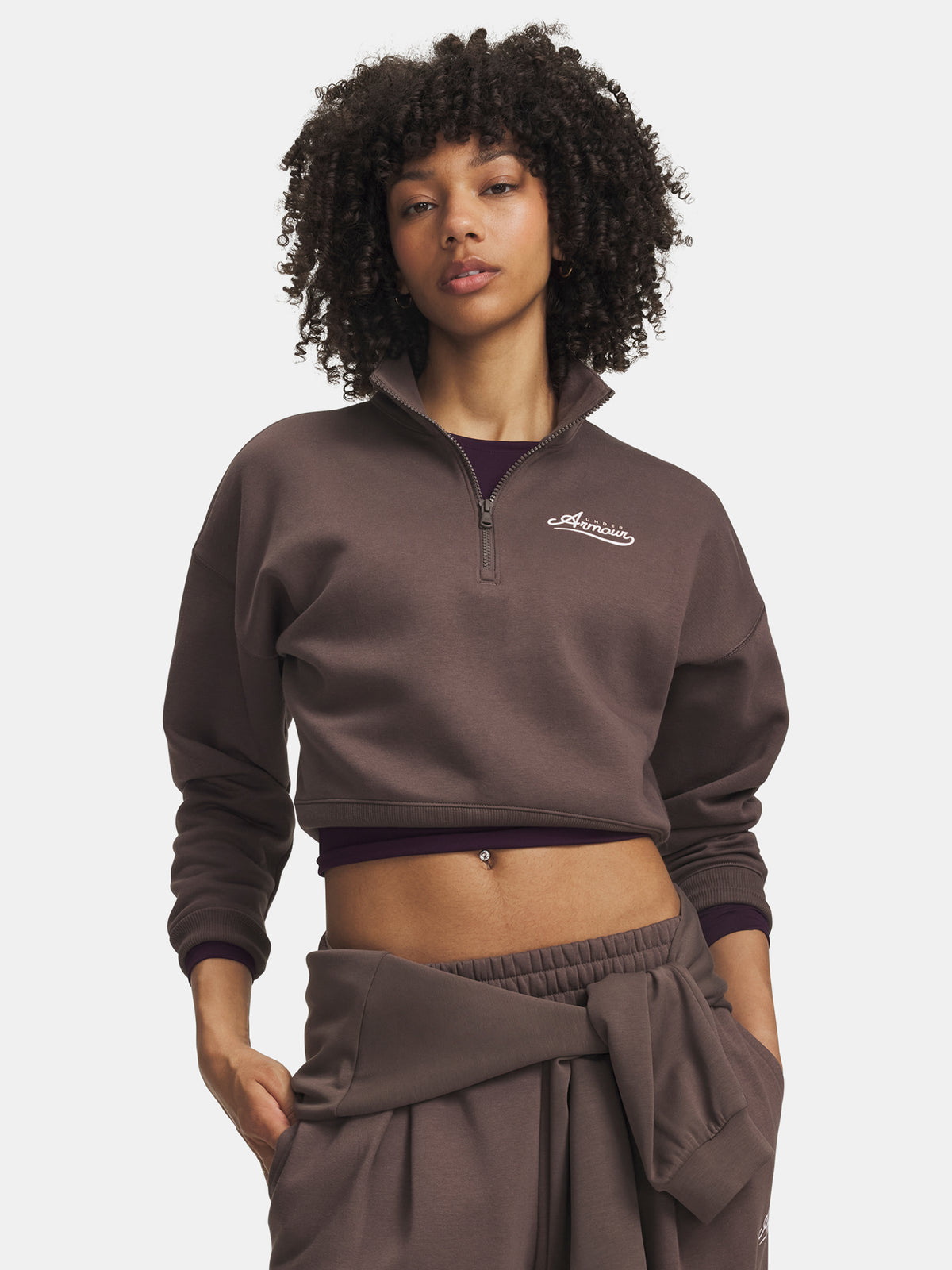 Under Armour Nõi pulóver RIVAL FLEECE VARSITY HZ polár pulóver 6016557-200