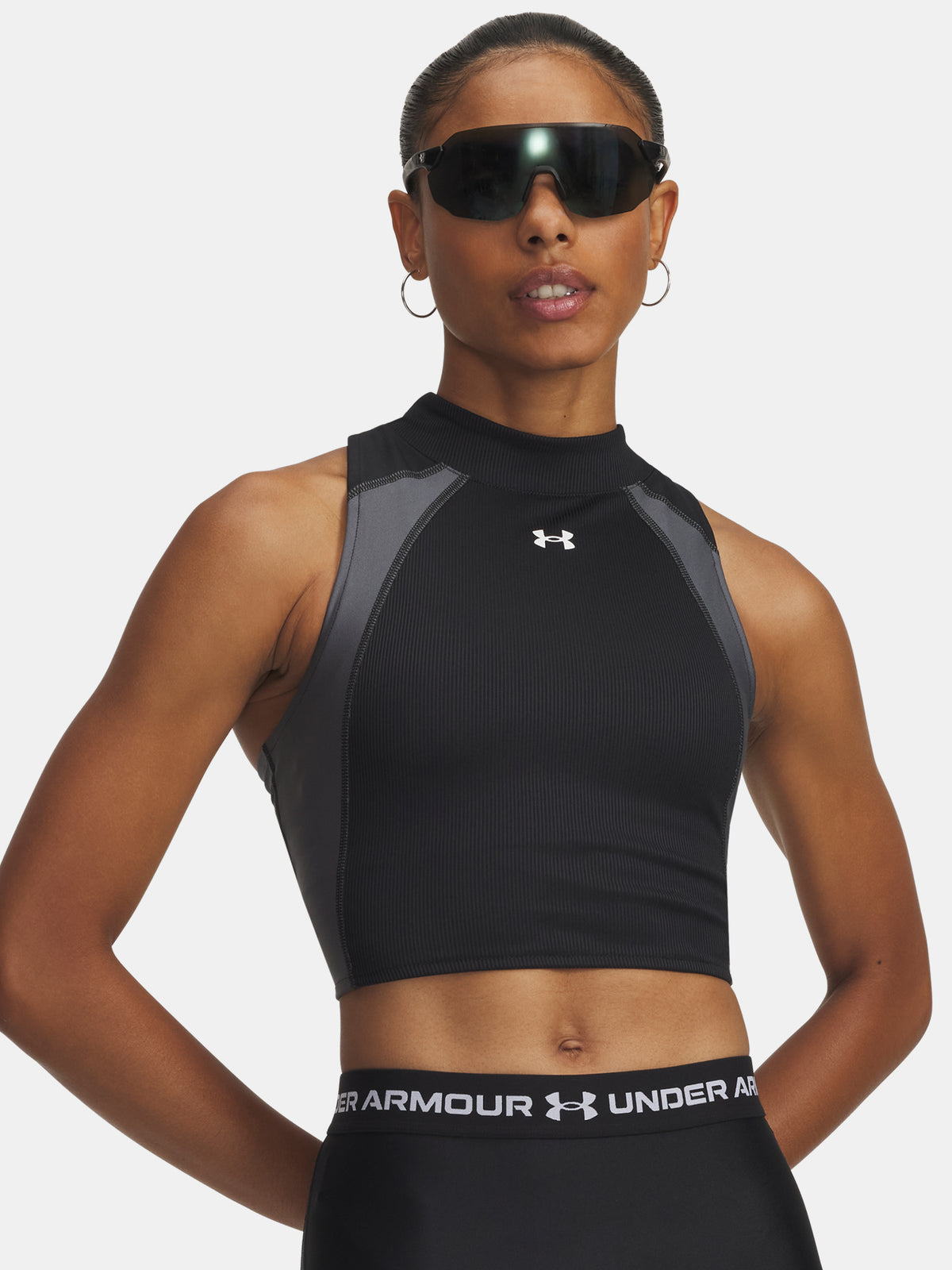 Under Armour Nõi trikó UA HG Rib Tank-BLK Atléta