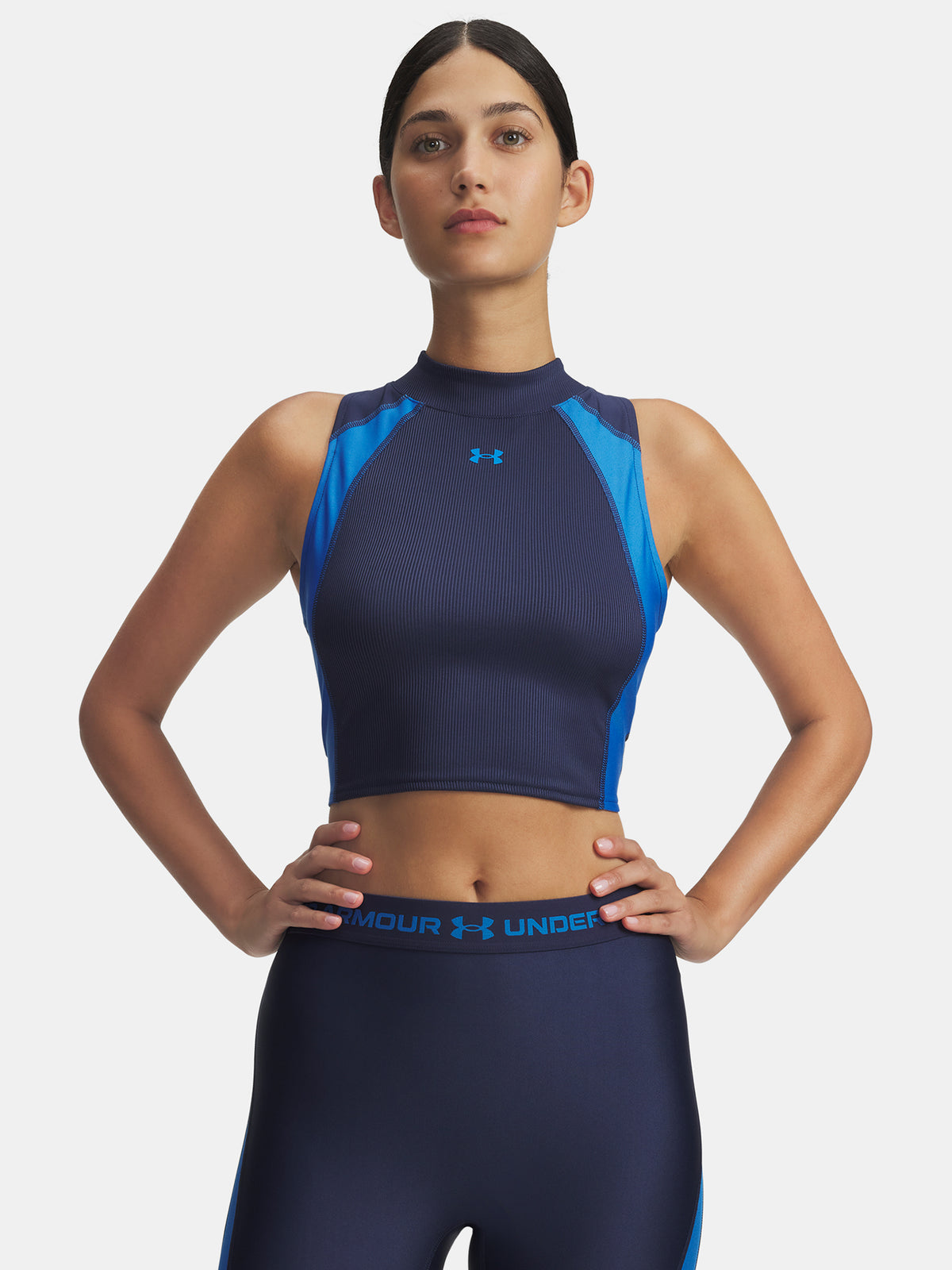 Under Armour Nõi trikó UA HG Rib Tank-BLU Atléta