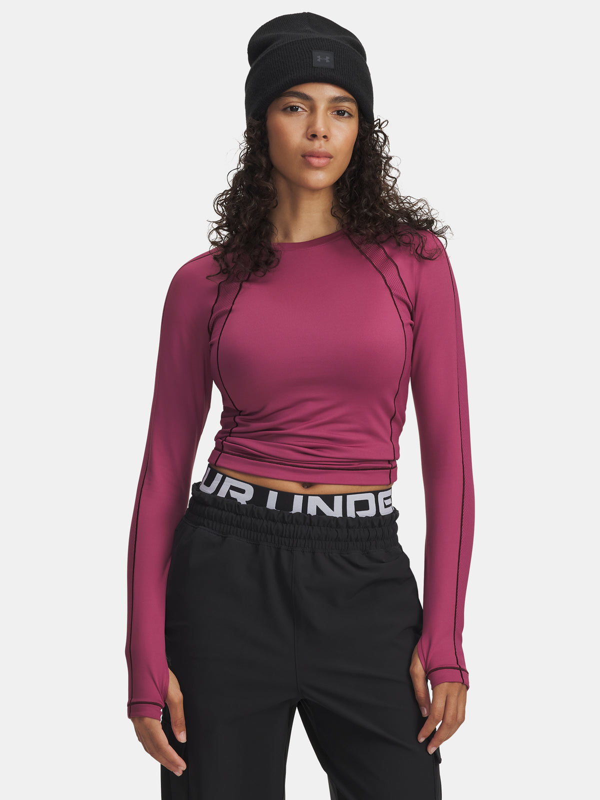 Under Armour Nõi UA ColdGear Textured Crew-RED Hosszú ujjú póló