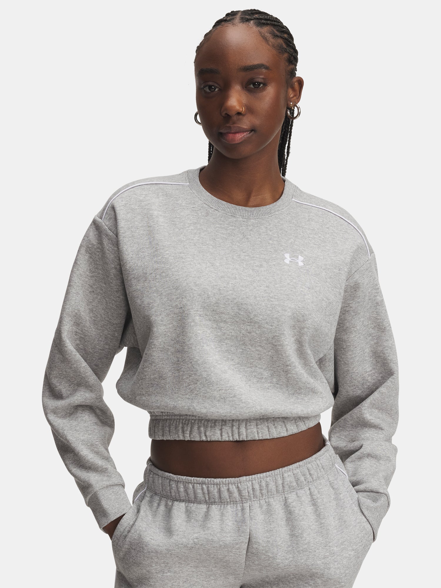 Under Armour Nõi UA Rival Fleece Piped Crew-GRY pulóver