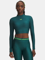 Nõi Under Armour HeatGear Crop Mock LS-GRN póló