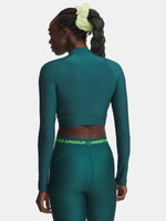 Nõi Under Armour HeatGear Crop Mock LS-GRN póló